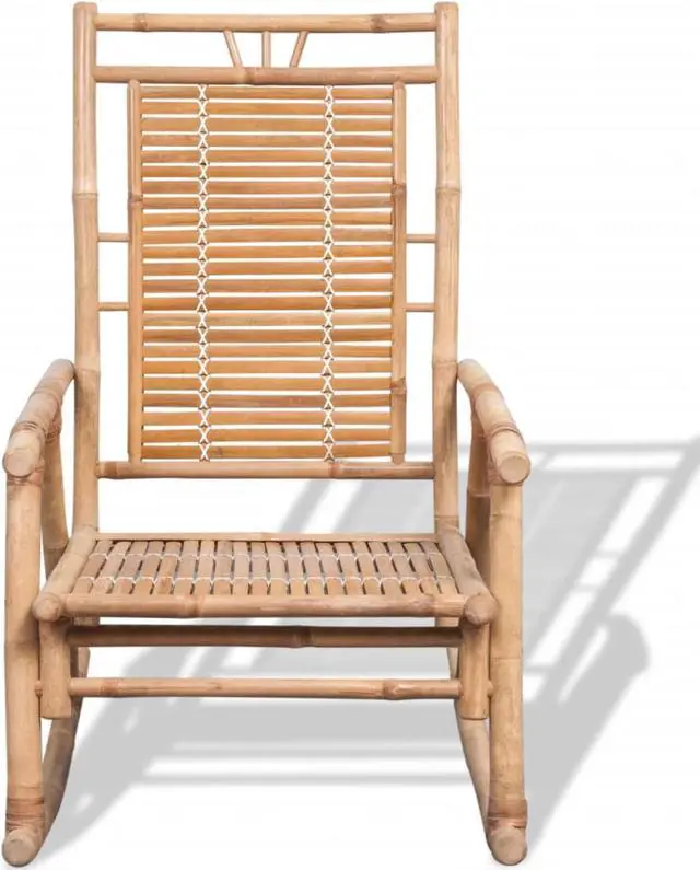 Alt view image 9 of 10 - vidaXL Rocking Chair Bamboo