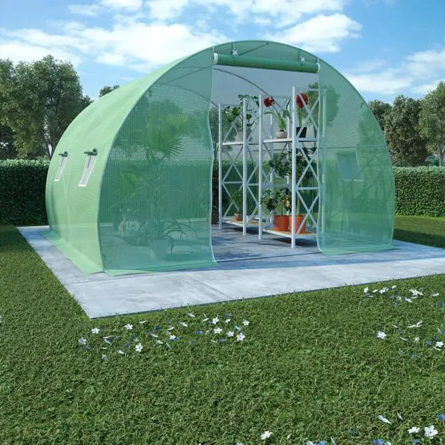 Alt view image 8 of 11 - vidaXL Greenhouse Outdoor Grow House Green House for Plant Growing Gardening