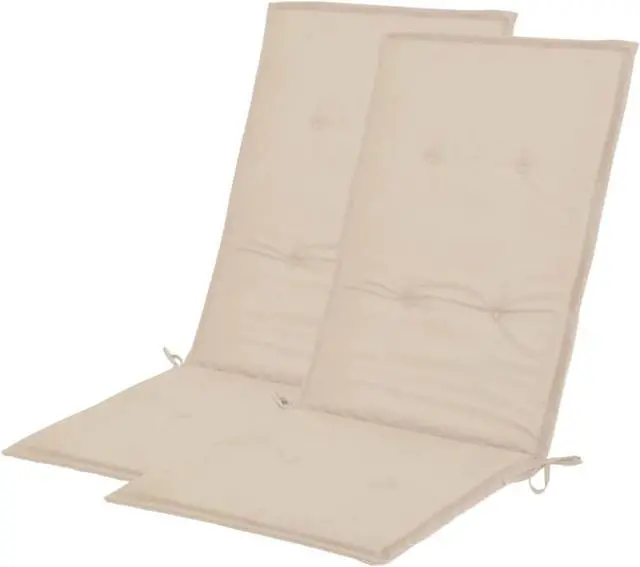 Alt view image 4 of 11 - vidaXL Chair Cushion 2 Pcs Outdoor Garden High Back Chair Cushion Cream Fabric