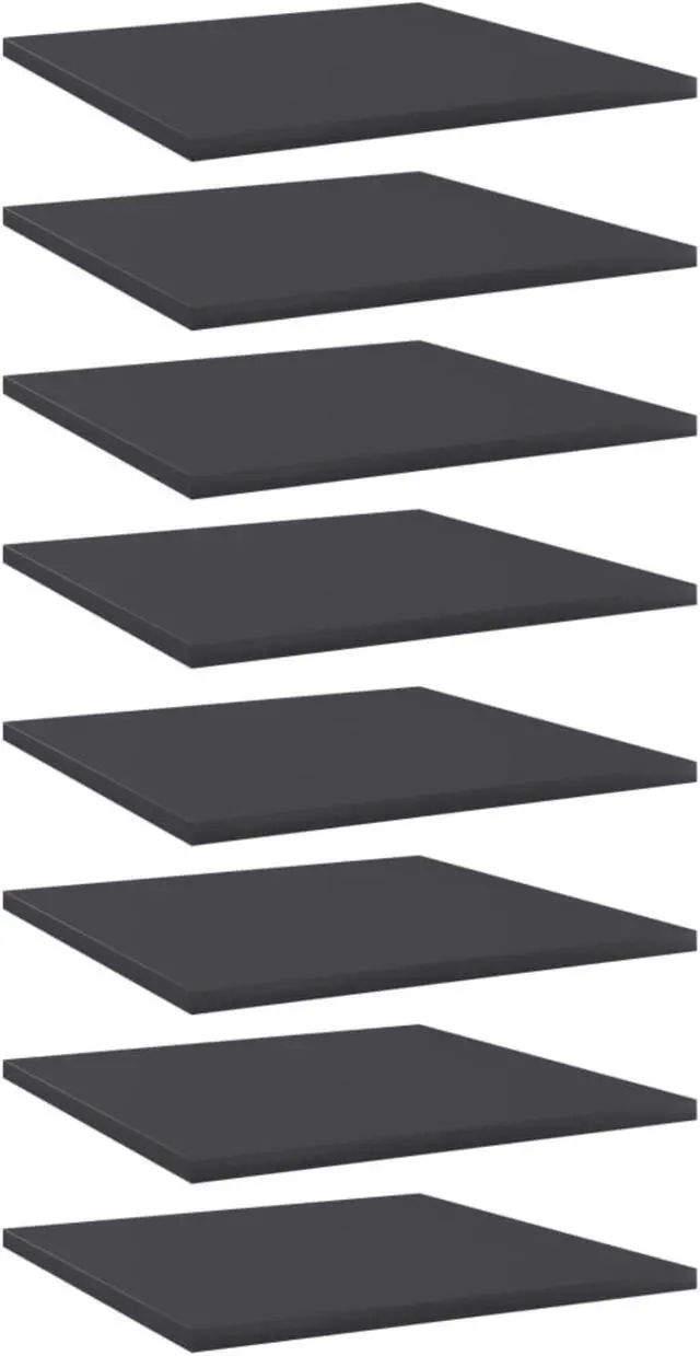 Alt view image 6 of 13 - vidaXL Floating Shelf Wall Mounted Bookshelf Board 8 Pcs Gray Engineered Wood