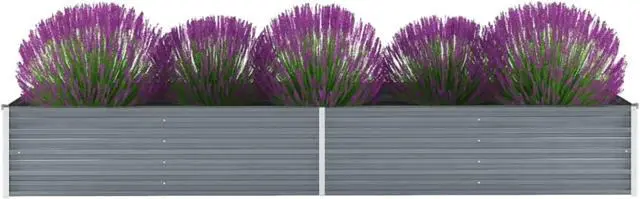 Alt view image 8 of 14 - vidaXL Garden Raised Bed Open Bottom Galvanized Steel 126" Gray DIY Garden Bed