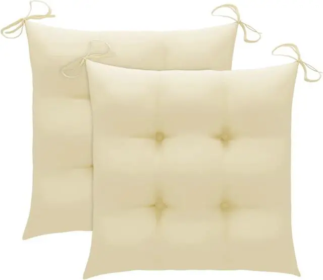 Alt view image 7 of 13 - vidaXL Chair Cushion 2 Pcs Outdoor Patio Seat Cushion Cream White Oxford Fabric