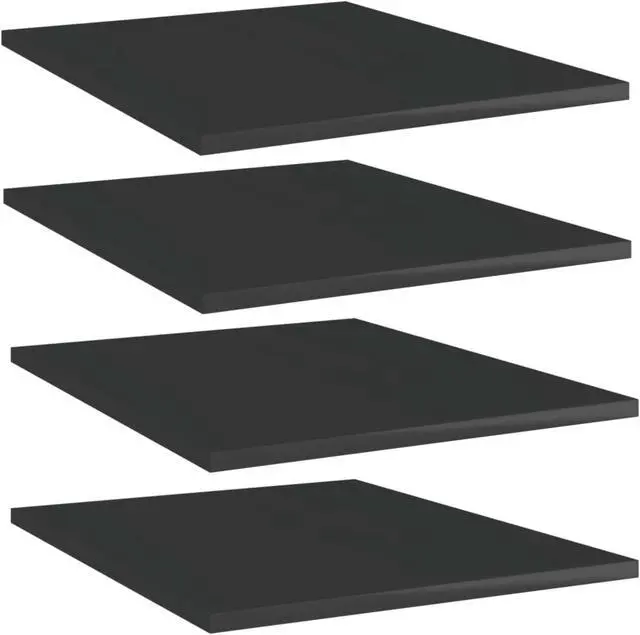 Alt view image 6 of 13 - vidaXL Bookshelf Boards Floating Shelf 4 Pcs High Gloss Black Engineered Wood