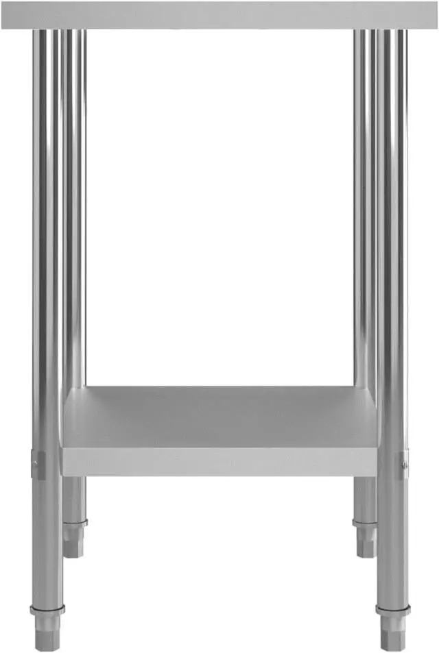 Alt view image 10 of 20 - vidaXL Kitchen Work Table Hotel Prep Work Table with Undershelf Stainless Steel
