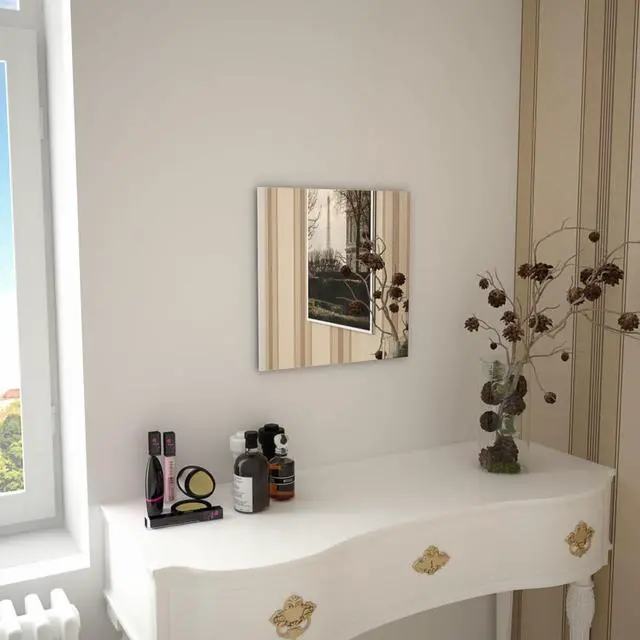 Alt view image 7 of 14 - vidaXL Wall Mirror Transparent Glass 16 x 16 in Minimalistic
