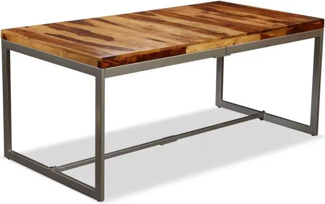Main image of vidaXL Dining Table Solid Sheesham Wood and Steel 70.9"