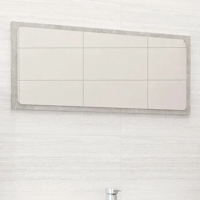 Alt view image 6 of 11 - vidaXL Mirror Wall Mounted Rectangular Bath Mirror Concrete Gray Engineered Wood