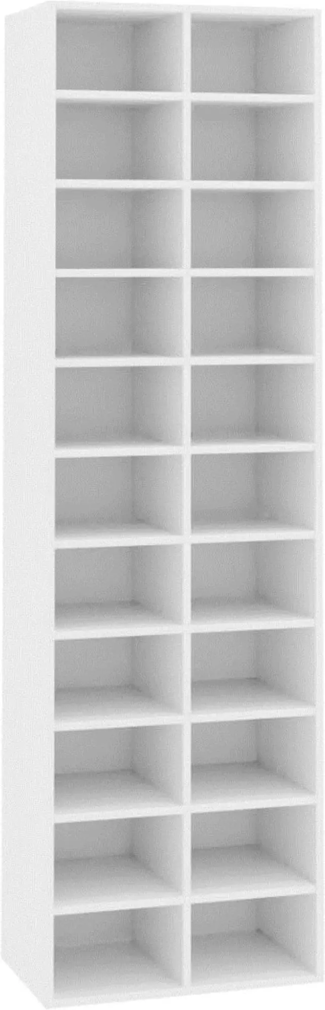 Alt view image 2 of 9 - vidaXL Shoe Cabinet White 21.2"x13.3"x72" Chipboard