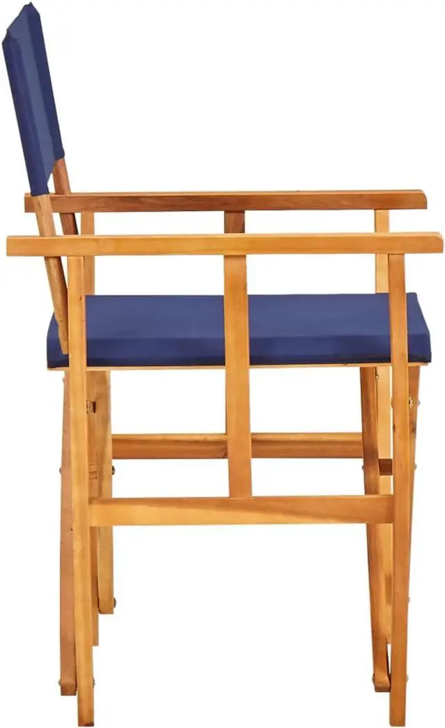 Alt view image 3 of 15 - vidaXL Director's Chair Solid Acacia Wood Blue
