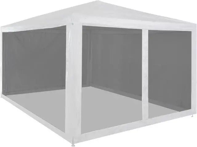 Alt view image 7 of 10 - vidaXL Party Tent Outdoor Canopy Tent Gazebo with Mesh Sidewalls White and Black