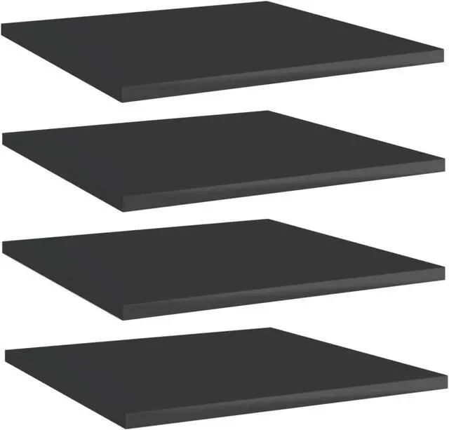 Alt view image 6 of 10 - vidaXL Bookshelf Boards Floating Shelf 4 Pcs High Gloss Black Engineered Wood