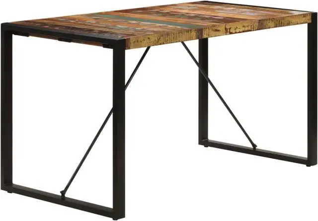 Alt view image 11 of 11 - vidaXL Dining Table 55.1"x27.6"x29.5" Solid Reclaimed Wood