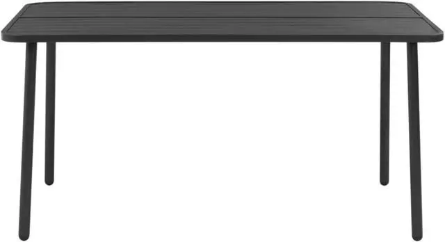 Alt view image 6 of 13 - vidaXL Patio Table Outdoor Dining Table Garden for Balcony Steel Dark Gray