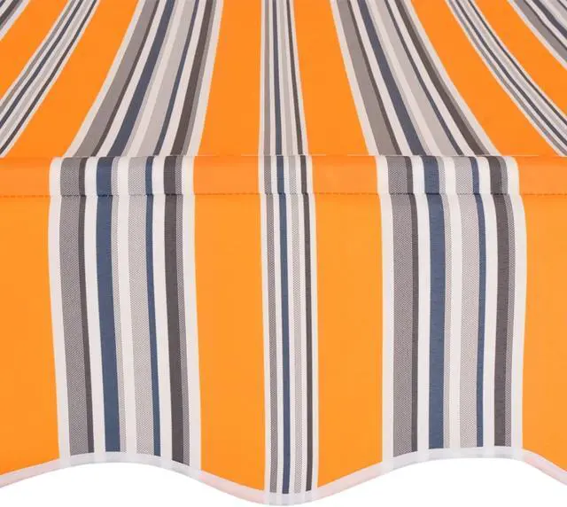 Alt view image 10 of 14 - vidaXL Retractable Awning Patio Folding Arm Awning 59" Yellow and Blue Stripes
