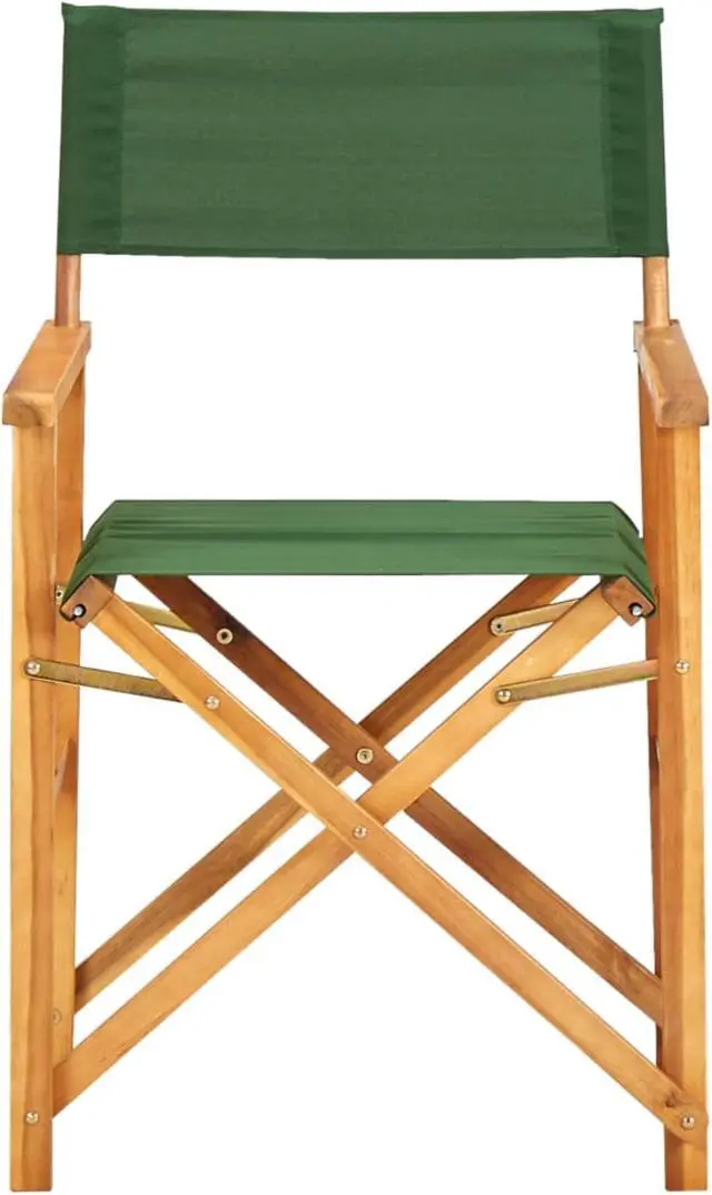 Alt view image 3 of 13 - vidaXL Director's Chairs 2 pcs Solid Acacia Wood Green