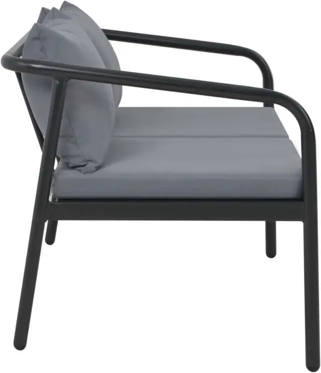 Alt view image 10 of 14 - vidaXL 2 Seater Sofa Couch with Cushions Patio Wicker Love Seat Aluminum Gray