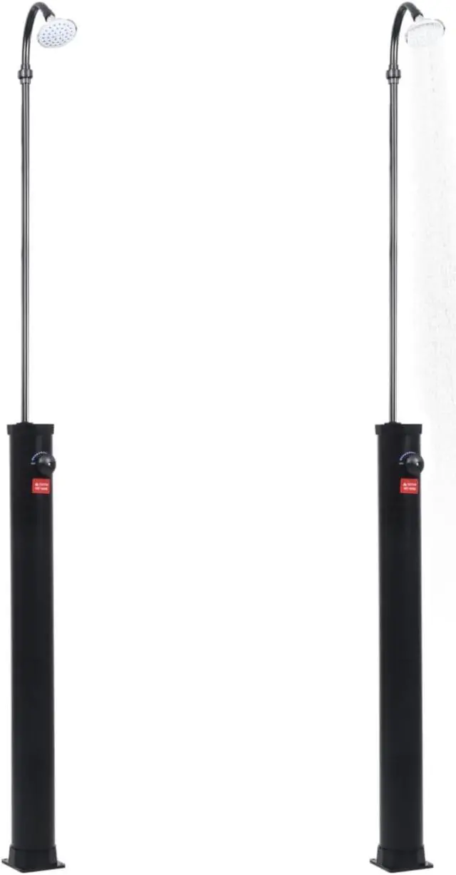 Alt view image 2 of 12 - vidaXL Garden Solar Shower Black 84.6" 2.1 gal