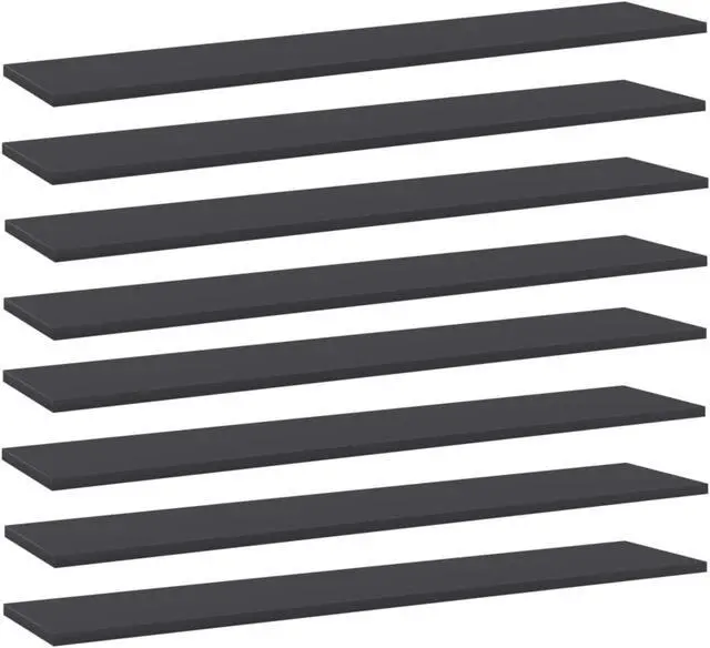 Alt view image 6 of 11 - vidaXL Floating Shelves Wall Mounted Shelving Unit 8 Pcs Gray Engineered Wood