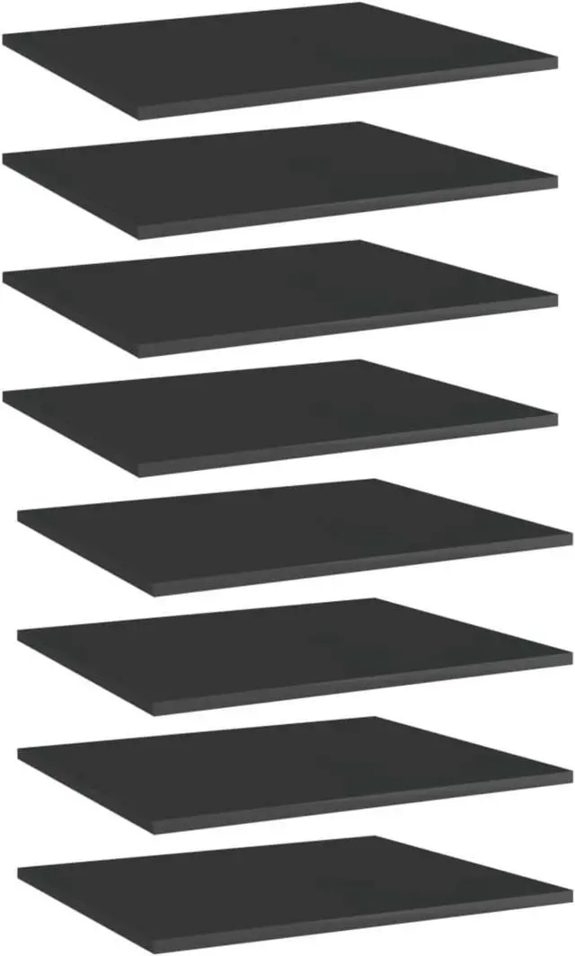 Alt view image 6 of 13 - vidaXL Bookshelf Boards Floating Shelf 8 Pcs High Gloss Black Engineered Wood