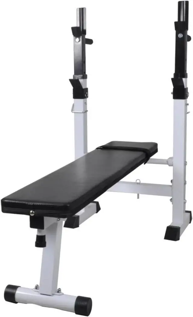 Alt view image 3 of 9 - vidaXL Workout Bench Adjustable Weight Bench Exercise Bench with Weight Rack