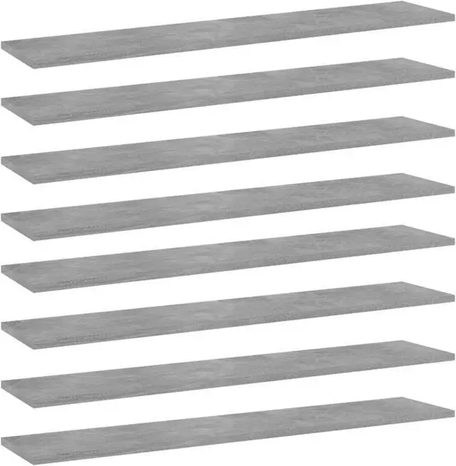 Alt view image 6 of 13 - vidaXL Bookshelf Boards Wall Shelving Unit 8 Pcs Concrete Gray Engineered Wood