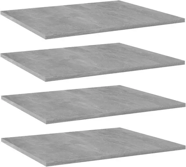 Alt view image 6 of 11 - vidaXL Bookshelf Boards Floating Shelf 4 Pcs Concrete Gray Engineered Wood