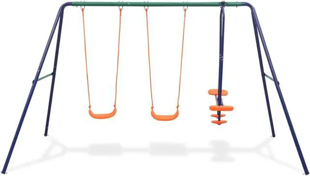 Alt view image 9 of 13 - vidaXL Swing Set Swing Chairs with 4 Seats for Outdoor Patio Backyard Garden