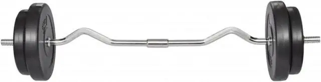 Alt view image 6 of 9 - vidaXL 66.1 lb Curl Bar with Weights