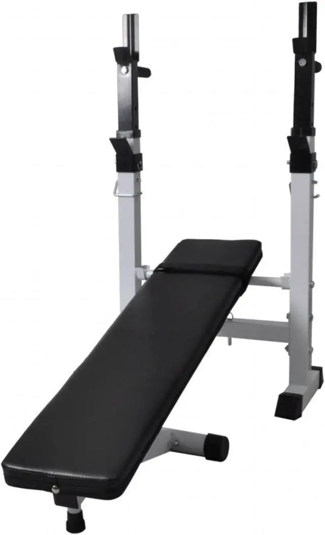 Alt view image 5 of 9 - vidaXL Workout Bench Adjustable Weight Bench Exercise Bench with Weight Rack