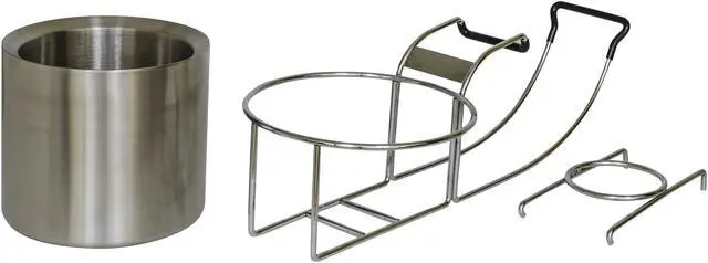 Alt view image 2 of 11 - C-Line Wine By Your Side Steel Frame/Red Wine Adapter/Ice Bucket 161.06" cu Stainless Steel