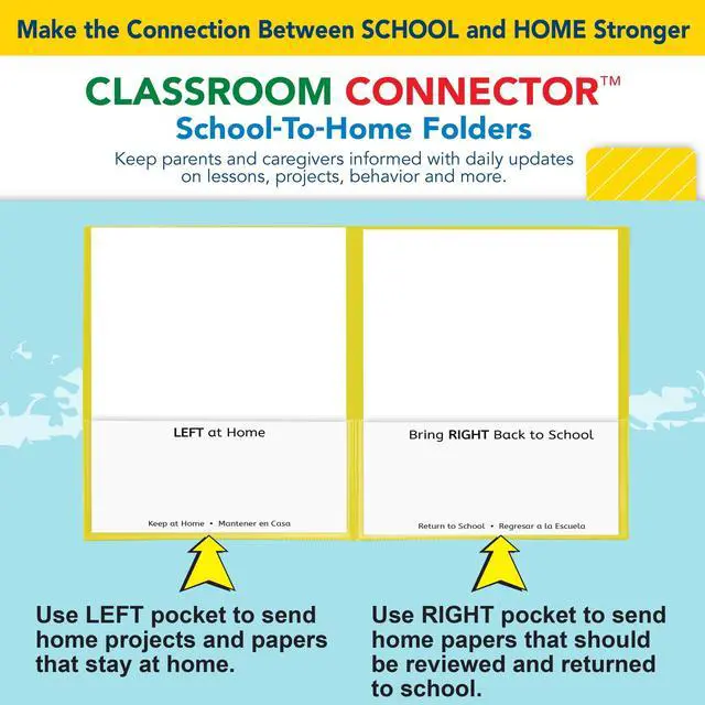Alt view image 15 of 20 - C-Line Classroom Connector Folders 9"x11-3/4" 25/BX Yellow 32006