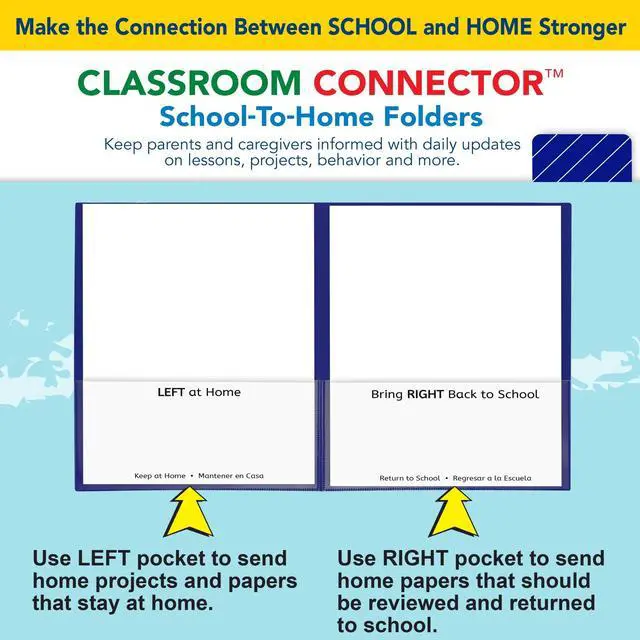 Alt view image 13 of 19 - C-Line Classroom Connector Folders 9"x11-3/4" 25/BX Blue 32005