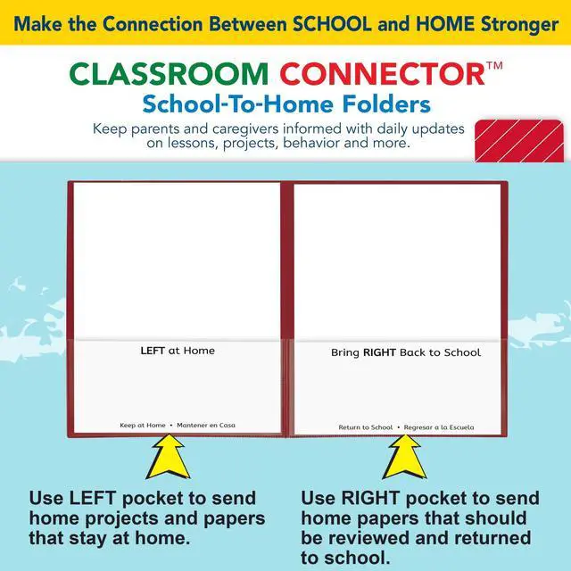 Alt view image 15 of 19 - C-Line Classroom Connector Folders 9'x11-3/4" 25/BX Red 32004