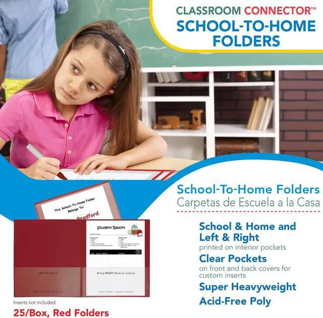 Alt view image 14 of 19 - C-Line Classroom Connector Folders 9'x11-3/4" 25/BX Red 32004