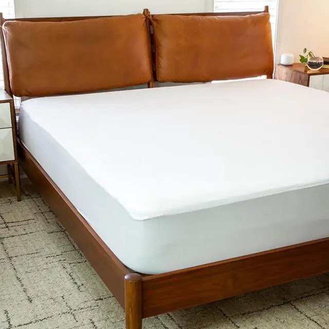 Alt view image 9 of 12 - Capri Comfortable Sleep Premium Fitted 100% Waterproof-Hypoallergenic Vinyl Free Mattress Protector - Breathable Fabric Surface, King