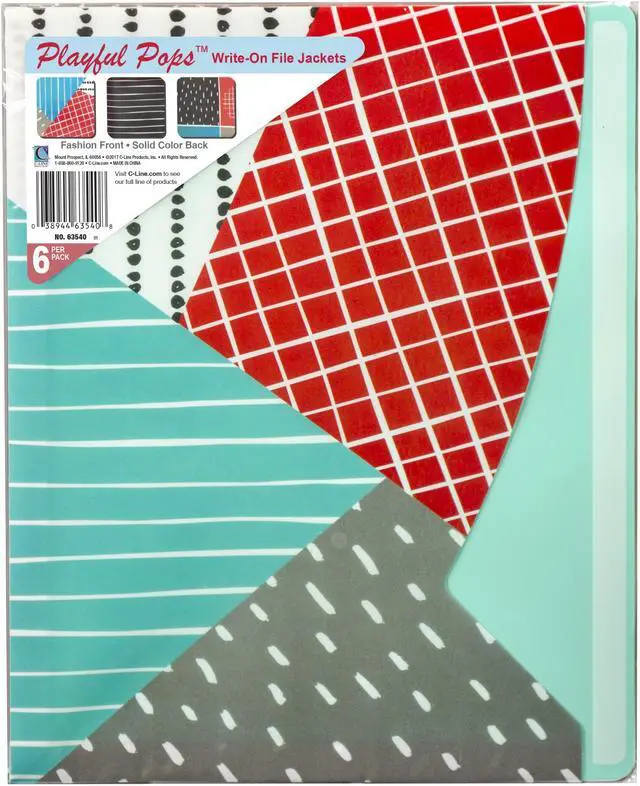 Alt view image 7 of 20 - C-Line Write-On Fashion Poly File Jackets Letter Polypropylene Assorted 6/PK