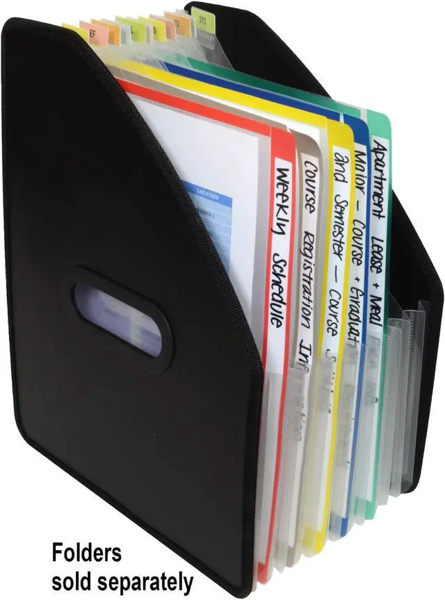 Alt view image 5 of 20 - C-Line Vertical Expanding File 13-Pocket 10" Expansion Letter Poly Black 58810