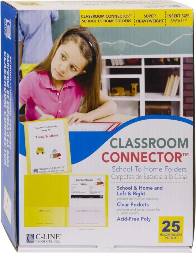 Alt view image 13 of 20 - C-Line Classroom Connector Folders 9"x11-3/4" 25/BX Yellow 32006