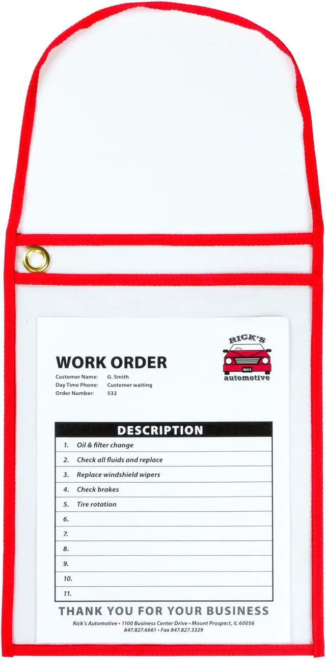 Alt view image 2 of 19 - C-Line Shop Ticket Holder w/ Strap 9"Wx12"H 15/BX Red 41924