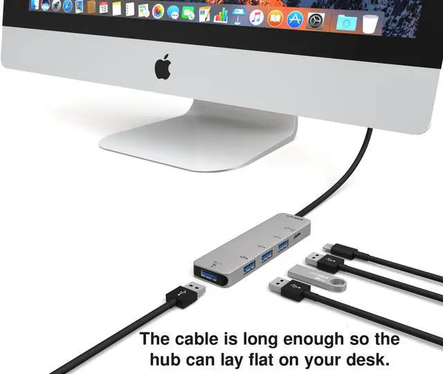 Alt view image 7 of 10 - EZQuest 4-Port USB 3.0 Hub Adapter with USB-C PD 3.0