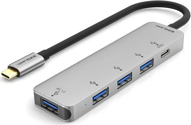 Alt view image 6 of 10 - EZQuest 4-Port USB 3.0 Hub Adapter with USB-C PD 3.0