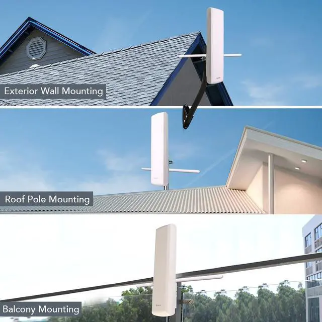 Alt view image 7 of 10 - Antop Antenna - AT-402BV - ANTOP Big Boy AT-402BV Outdoor HDTV Antenna | Smartpass Amplified - Upto 75 Mile Range - UHF,