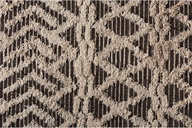Alt view image 7 of 9 - Baxton Studio Heino Modern and Contemporary Ivory and Charcoal Handwoven Wool Area Rug