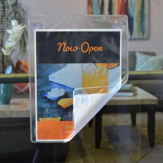 Alt view image 3 of 7 - Display Pocket with Suction Cups, Both Sides Clear, 9" x 12", 15/BX, 71012