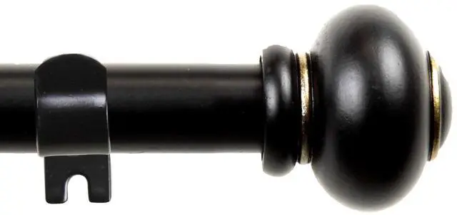 Main image of Carl Curtain Rod 5/8 inch 84-120 Inch - Black