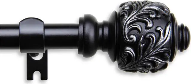 Main image of Ivana Curtain Rod 5/8 inch 48-84 Inch - Black