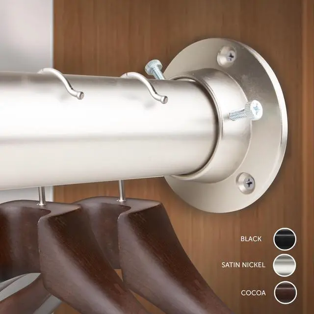Main image of 1.5 inch Adjustable 66-115" Room Divider/Closet Rod (Rod and Socket Set) - Cocoa