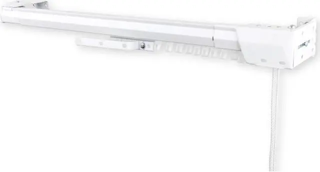 Main image of White Heavy Duty Traverse Rod - One Way Cord Right 84-156"
