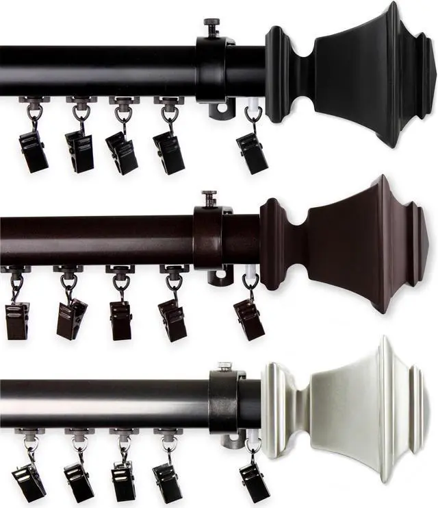 Main image of Norma Cordless Traverse Rod 110-156" - Black