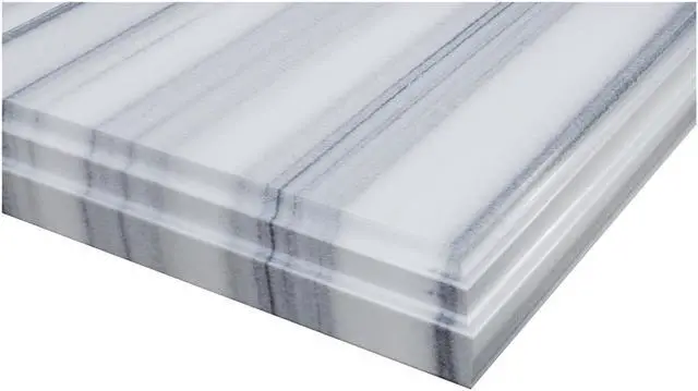 Alt view image 2 of 5 - White Stripes Marble Countertop - 24" - Single Hole with Rectangular Sink
